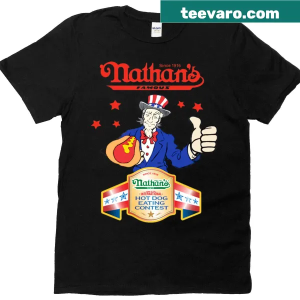 Graphic T-shirt celebrating Joey Chestnut's hot dog eating contest