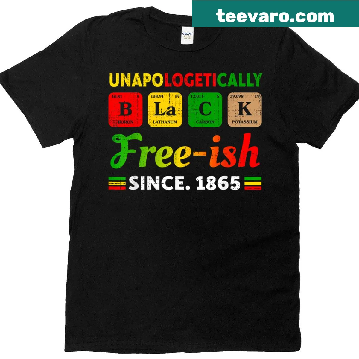 Unapologetically Black T-shirt for Juneteenth — on a men's t-shirt