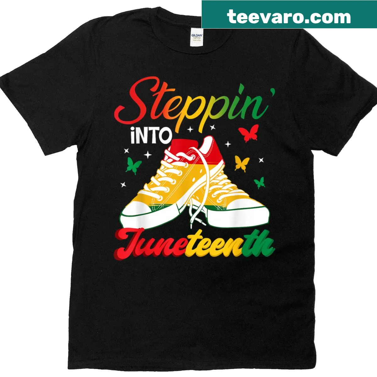 Celebratory Juneteenth T-shirt featuring empowering text for women — on a men's t-shirt