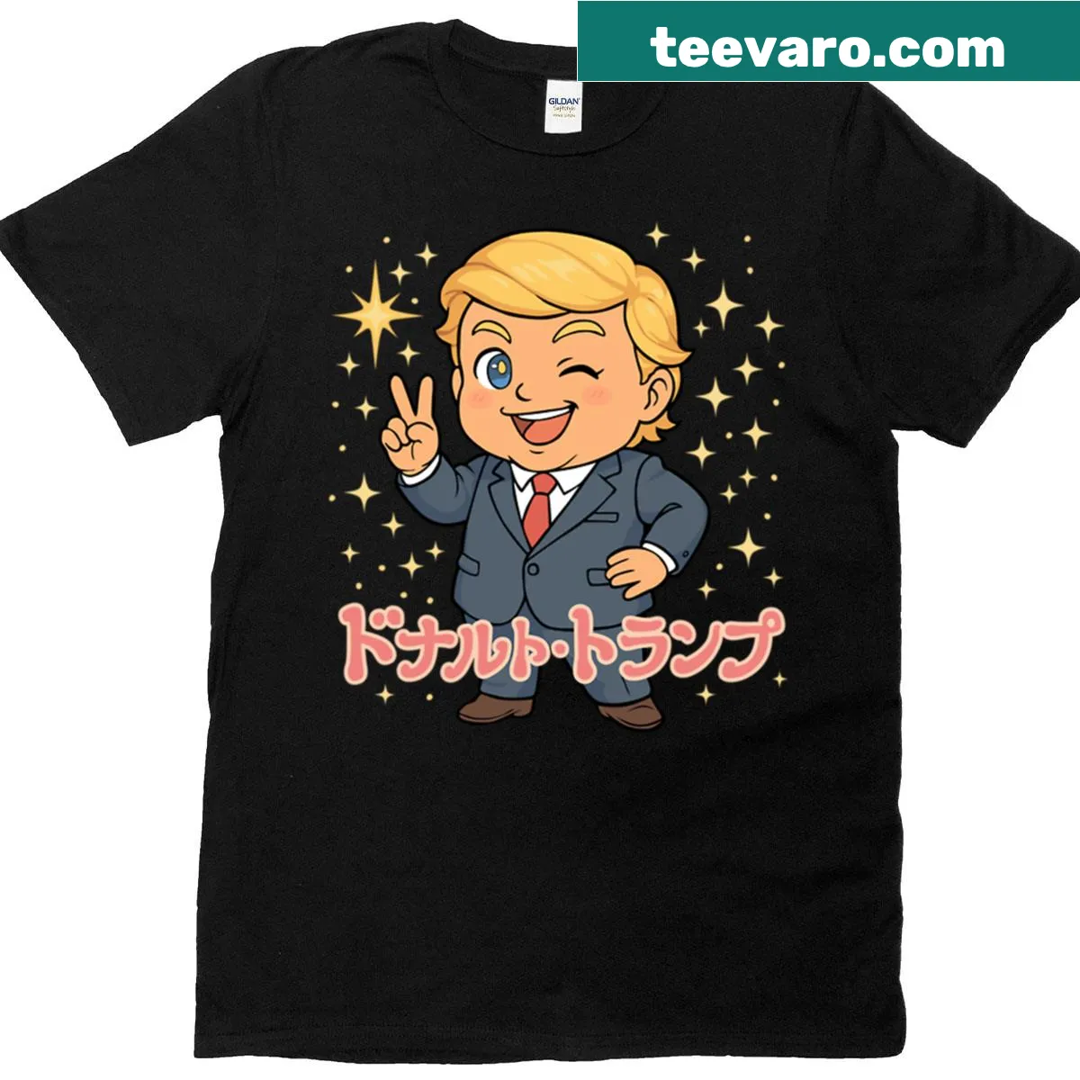 Kawaii-style T-shirt of Donald Trump as a magical girl — on a men's t-shirt