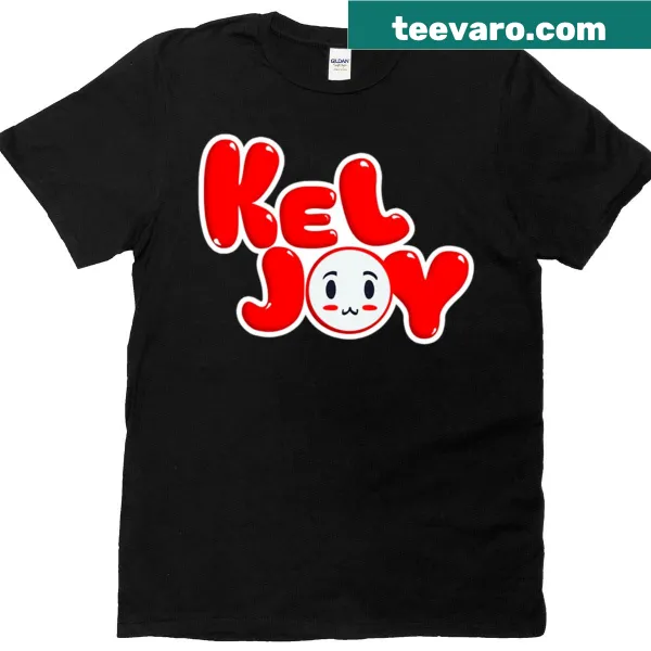 T-shirt with the phrase 'Kel Joy' in playful typography