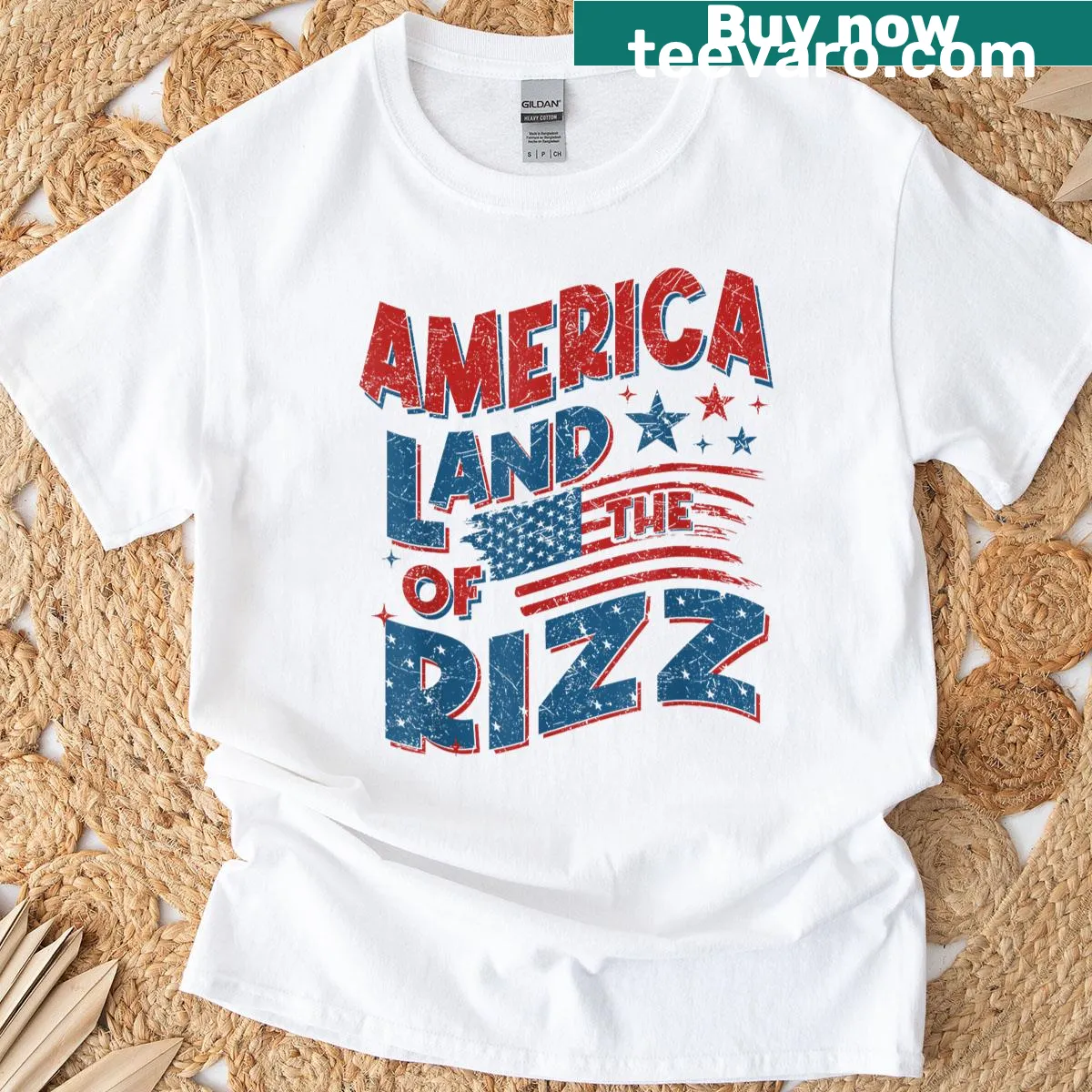 Funny graphic celebrating July 4th in a playful style — on a men's t-shirt