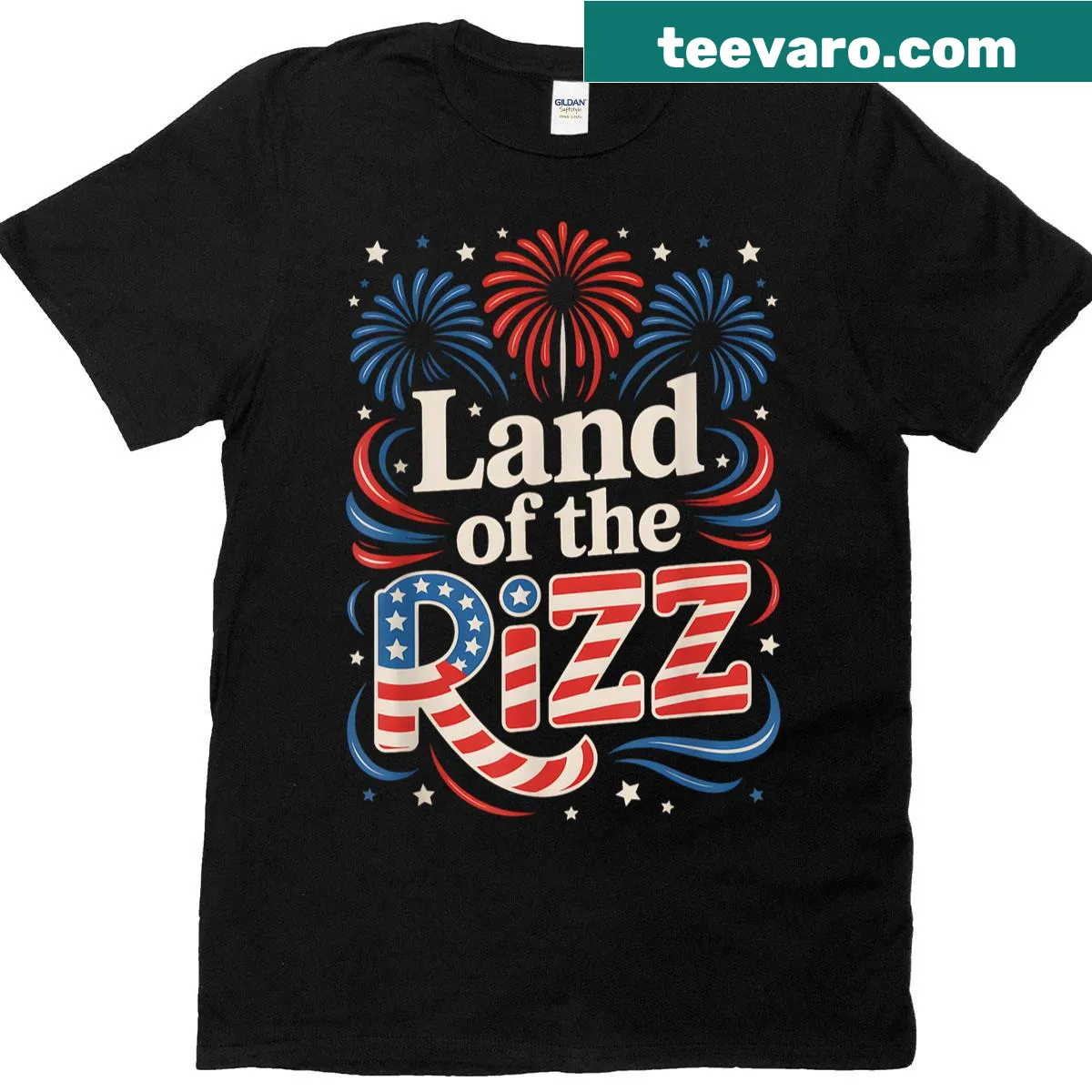 Humorous U.S. flag graphic on 4th of July T-shirt — on a men's t-shirt