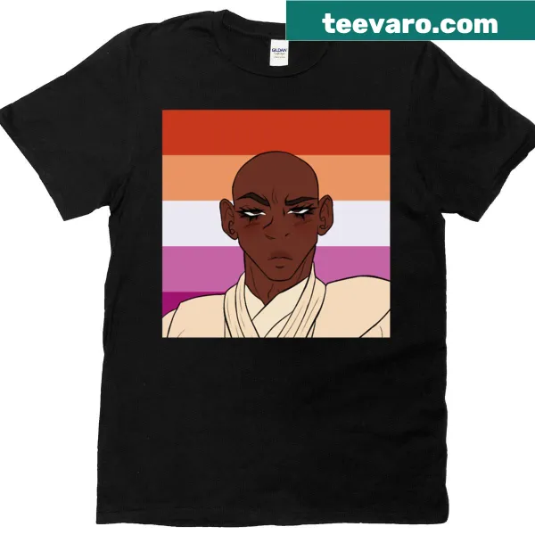 T-shirt featuring a creative design of lesbian Mace Windu