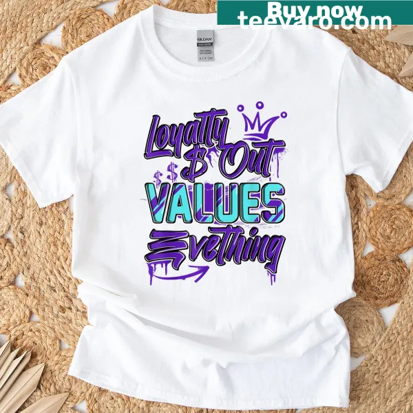 Trendy T-shirt featuring Grape 5s sneaker graphic and text