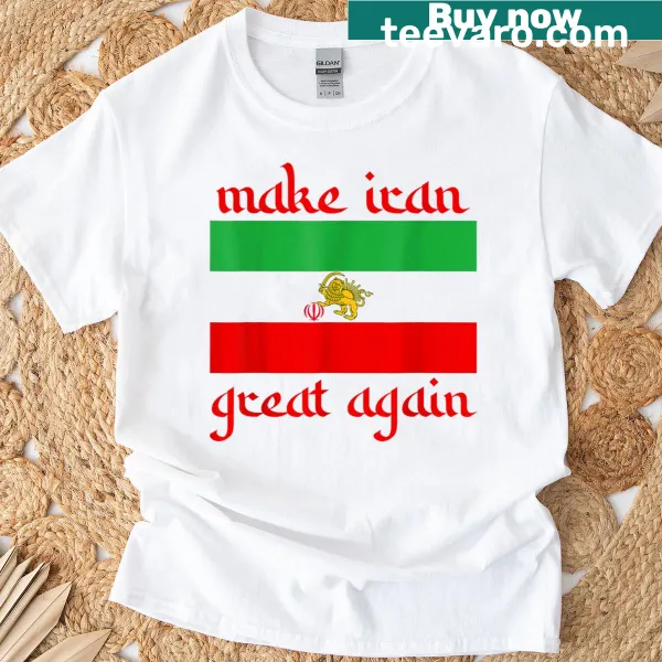 Patriotic T-shirt with the phrase 'Make Iran Great Again - Miga Maga'