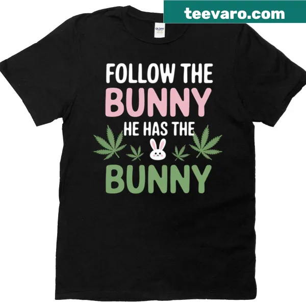 Cartoon Easter bunny with cannabis themes