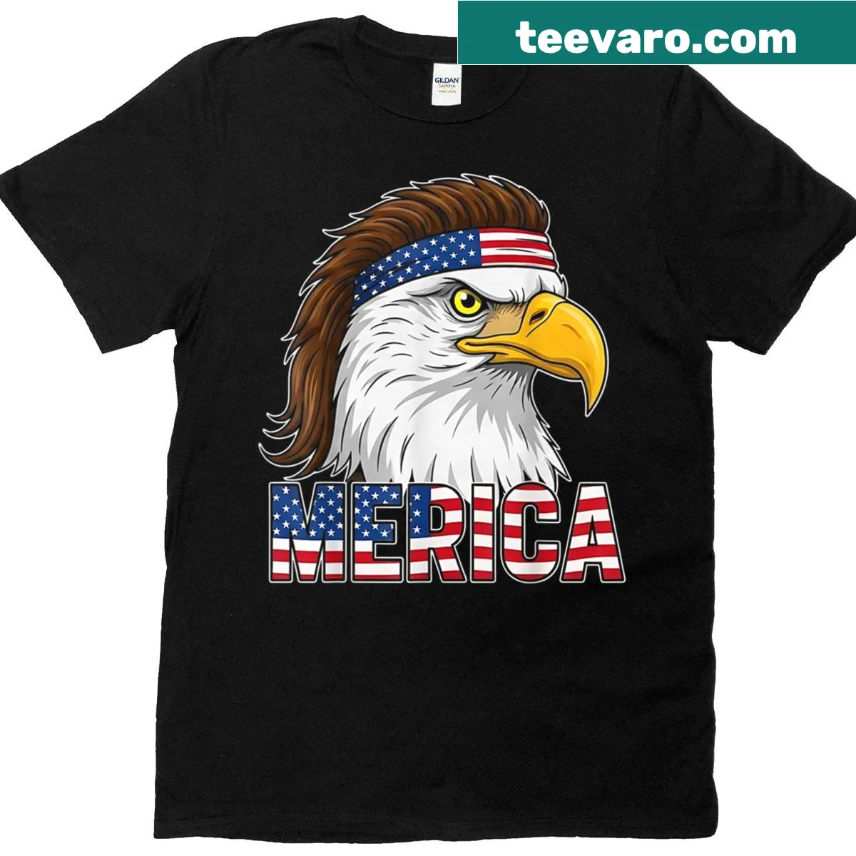Eagle design on a patriotic Fourth of July T-shirt — on a men's t-shirt