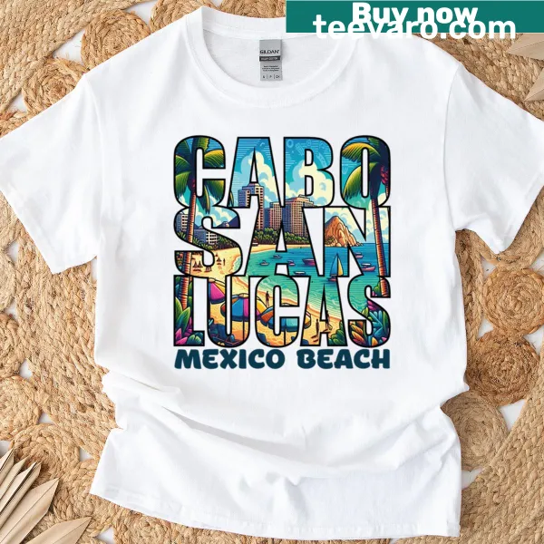 Tropical Cabo-themed design on a travel t-shirt