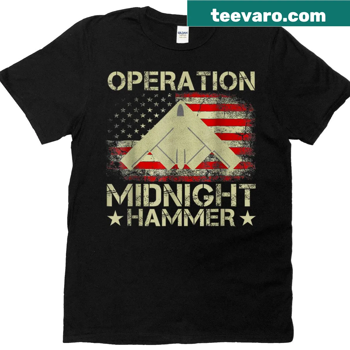 Illustration of the B-2 Stealth Bomber on a t-shirt — on a men's t-shirt