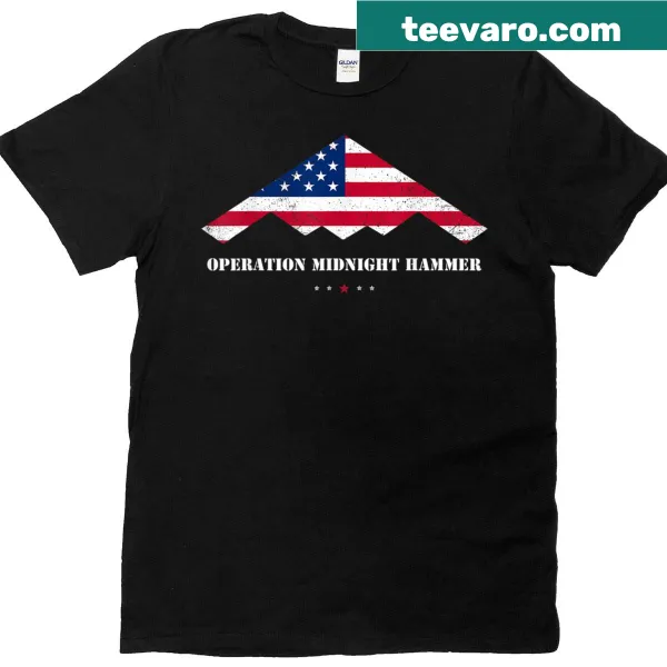 B-2 Stealth Jet t-shirt with USA flag illustration