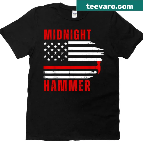 Typographic t-shirt with 'Midnight Hammer Operation' text
