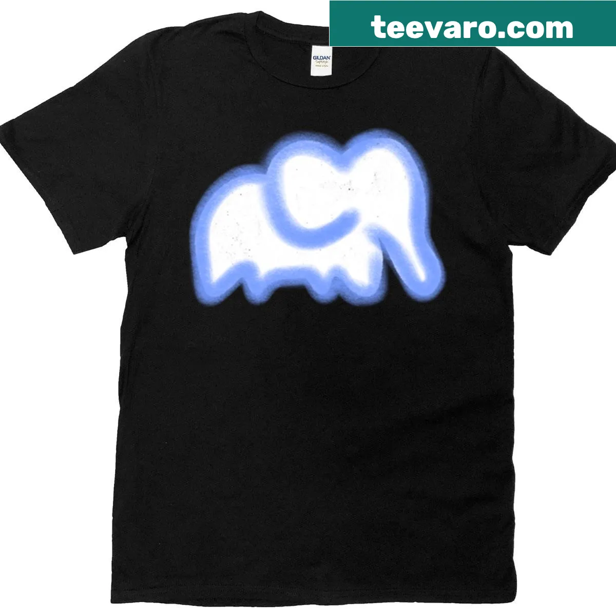 Minimalist outline of an elephant on a t-shirt — on a men's t-shirt
