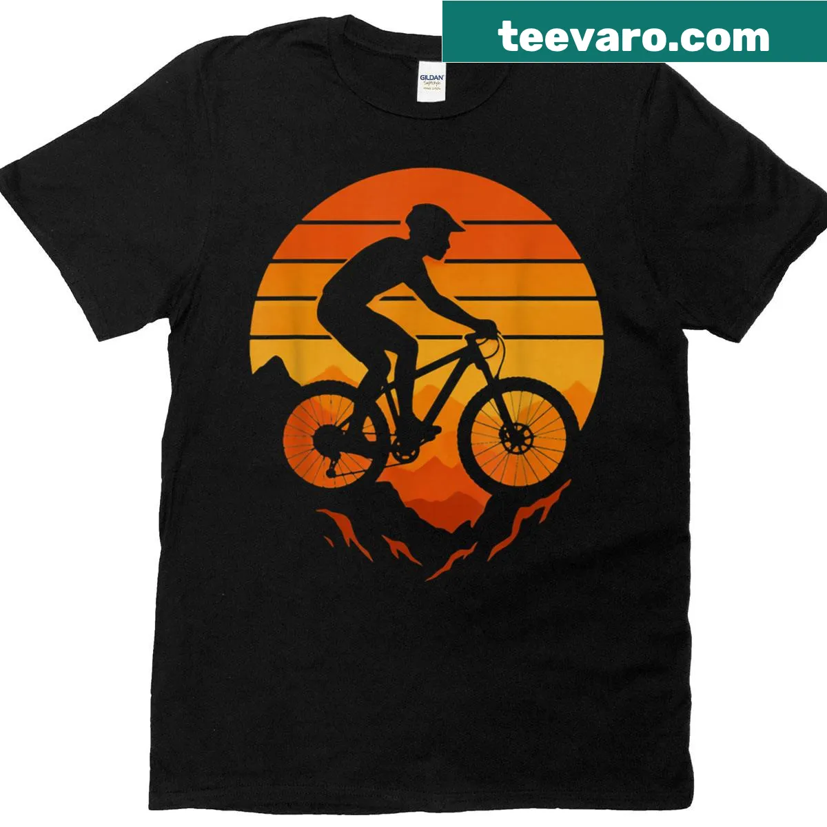 Illustration of a mountain biker on a T-shirt — on a men's t-shirt