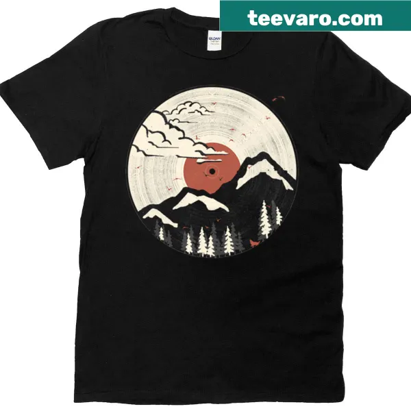 Mountain graphic with text 'Mtn Lp' on T-shirt
