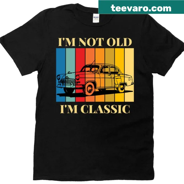 Vintage-style T-shirt with muscle car theme and humorous text