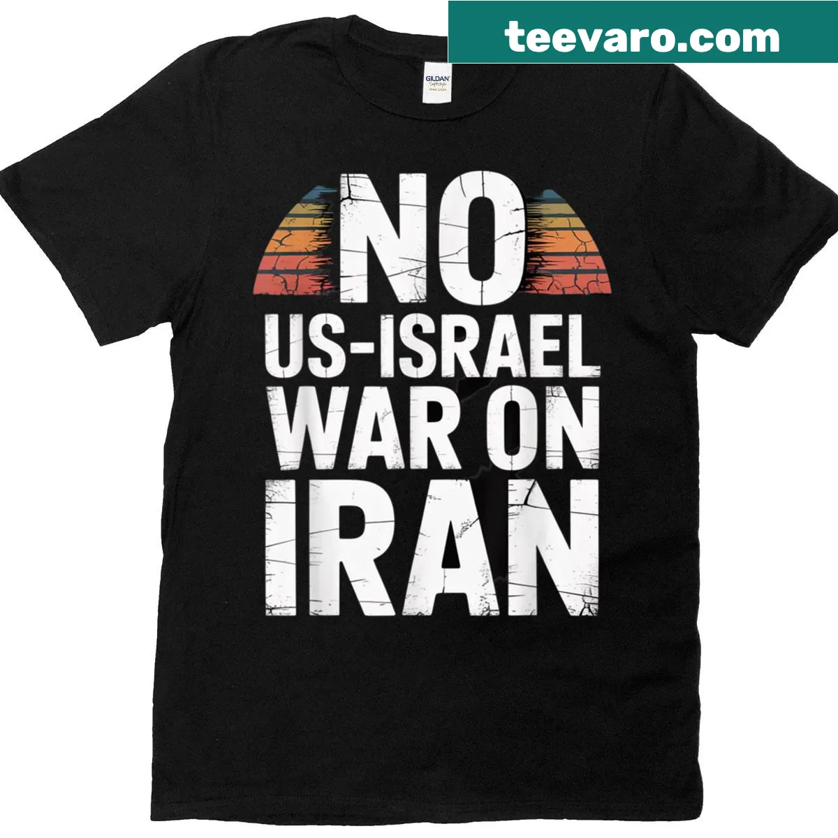T-shirt featuring bold text 'No Us - Israel War' design. — on a men's t-shirt