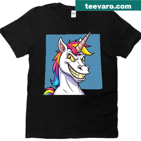 Cartoon Not So Good Unicorn T-shirt with whimsical design