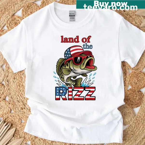 Patriotic fishing-themed graphic T-shirt