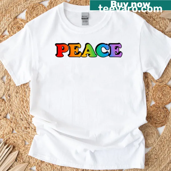 Inspirational text design on Peace Rainbow T-shirt