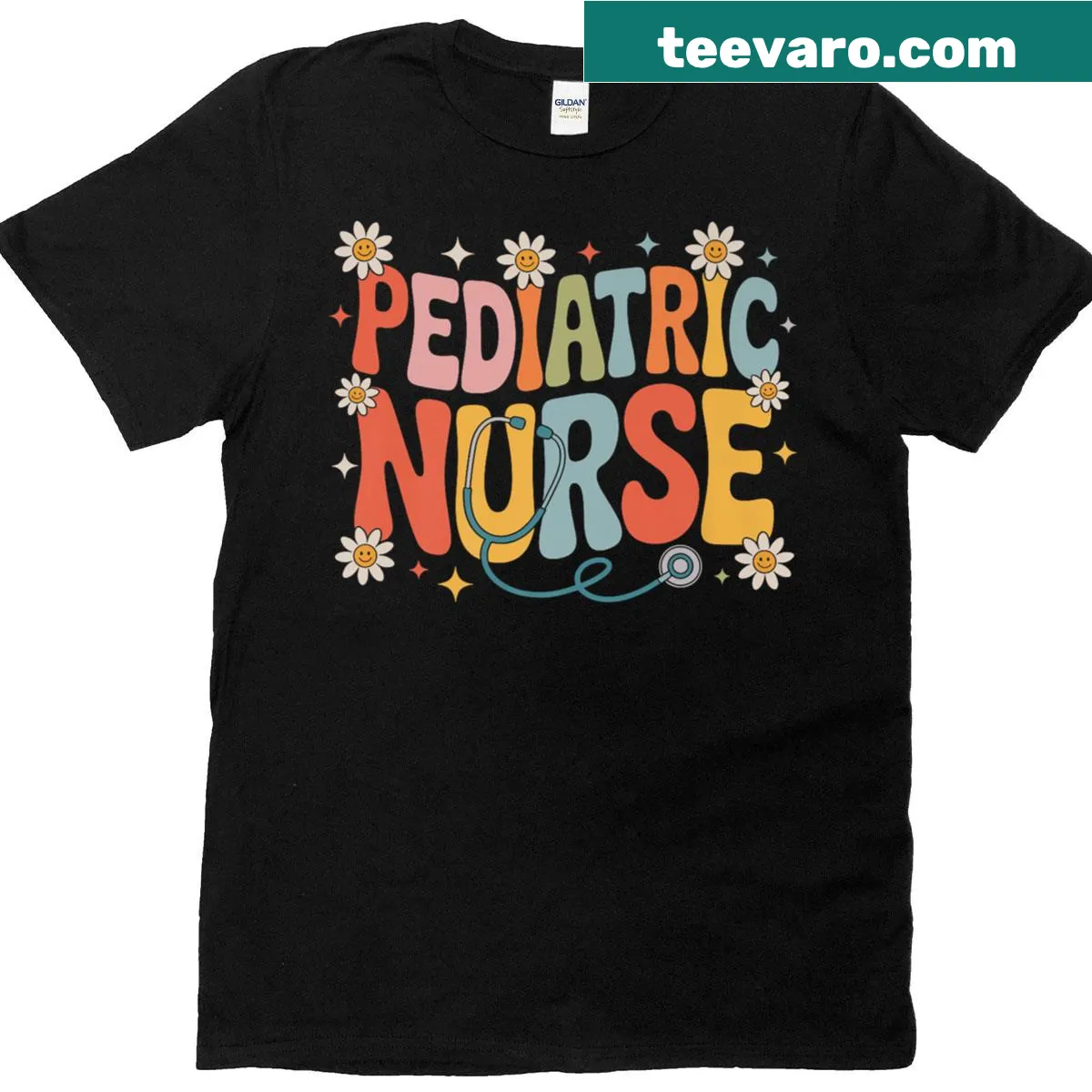Pediatric Nurse graduation T-shirt with bold text — on a men's t-shirt