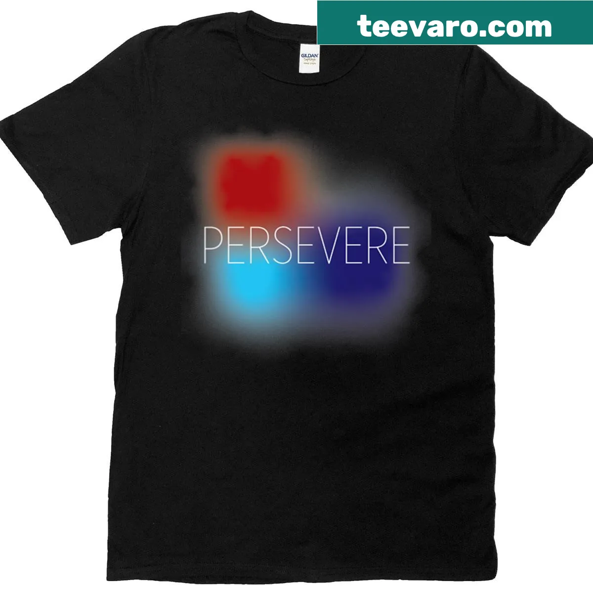 Oversized T-shirt with 'Persevere' motivational text — on a men's t-shirt