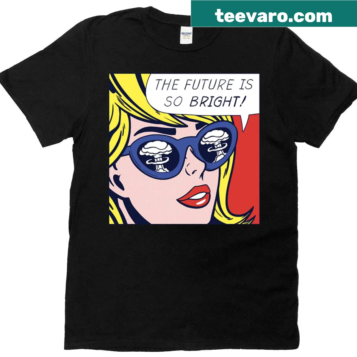 Cheerful illustration of an optimistic girl on a T-shirt — on a men's t-shirt