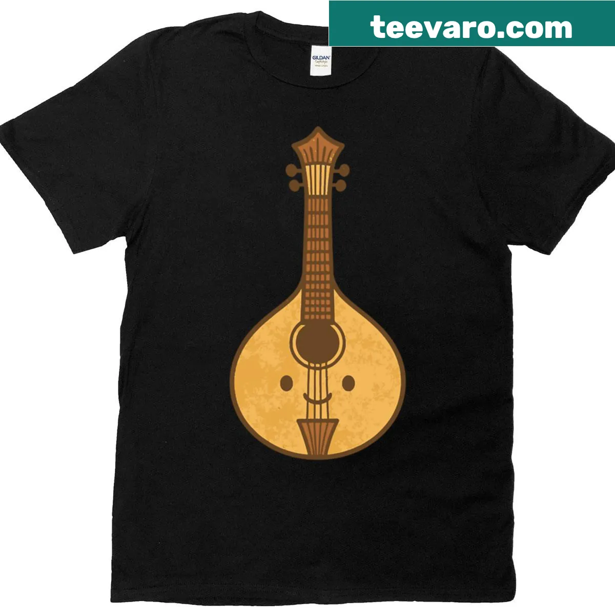 Illustration of a traditional Portuguese guitar on a T-shirt — on a men's t-shirt