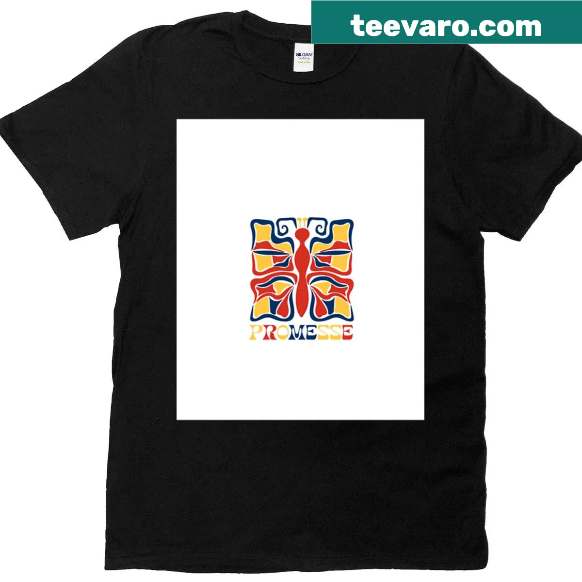 Minimalist t-shirt featuring a heartfelt promise in simple typography — on a men's t-shirt