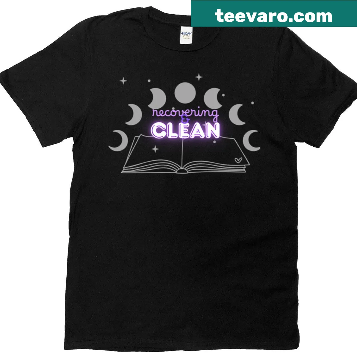 T-shirt with the phrase 'Recovering Clean' — on a men's t-shirt