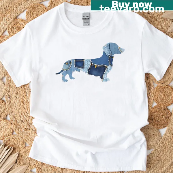 Vintage-style dachshund graphic T-shirt with a funny design