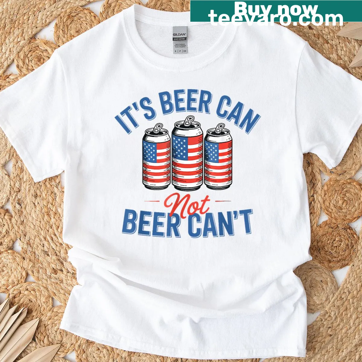 Funny retro drinking shirt with a playful beer slogan — on a men's t-shirt