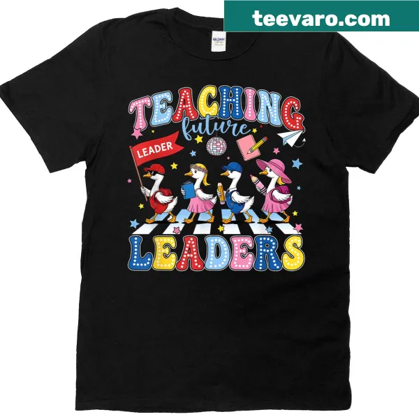 Illustrated T-shirt with a goose promoting education