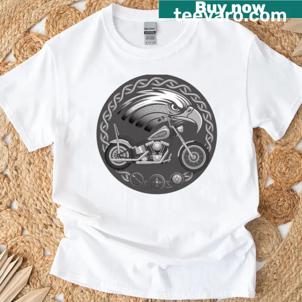 Illustrated T-shirt with the phrase 'Ride Free Soar High' and a scenic design