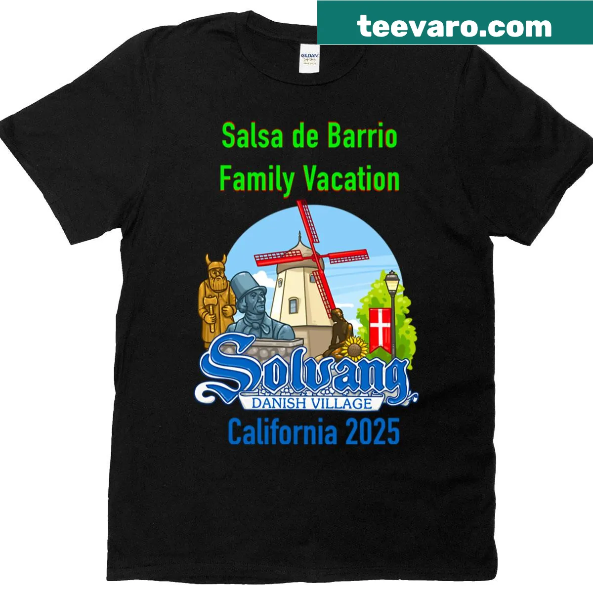 T-shirt featuring fun graphics celebrating family vacations. — on a men's t-shirt
