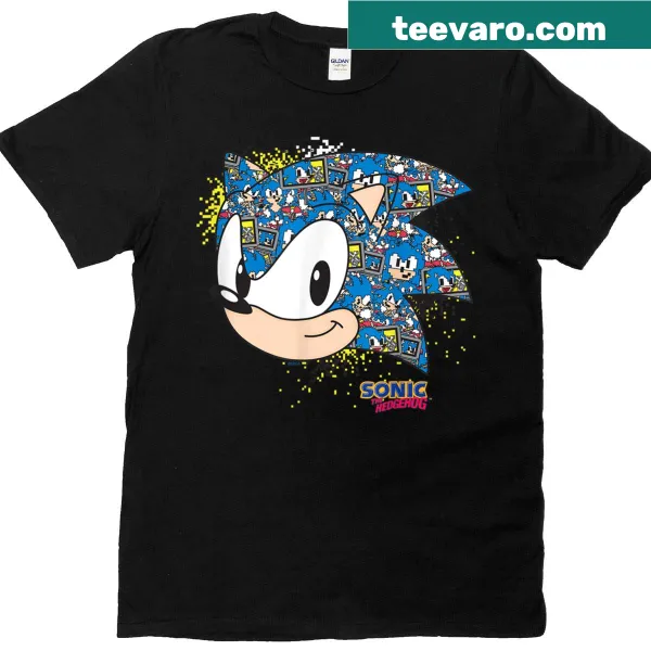 Illustration of Sonic the Hedgehog on a T-shirt