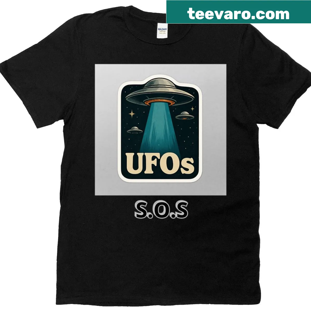 T-shirt with an illustration of twinkling lights resembling stars in the night sky — on a men's t-shirt