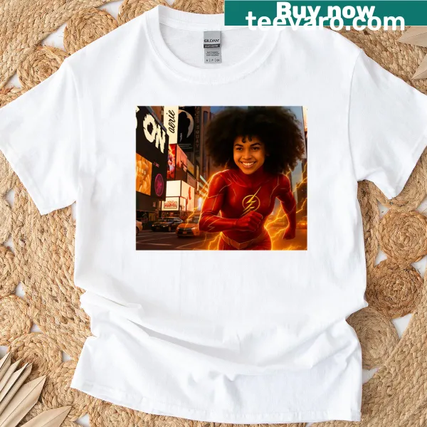 Empowering t-shirt design with text 'The Fastest Girl Alive'