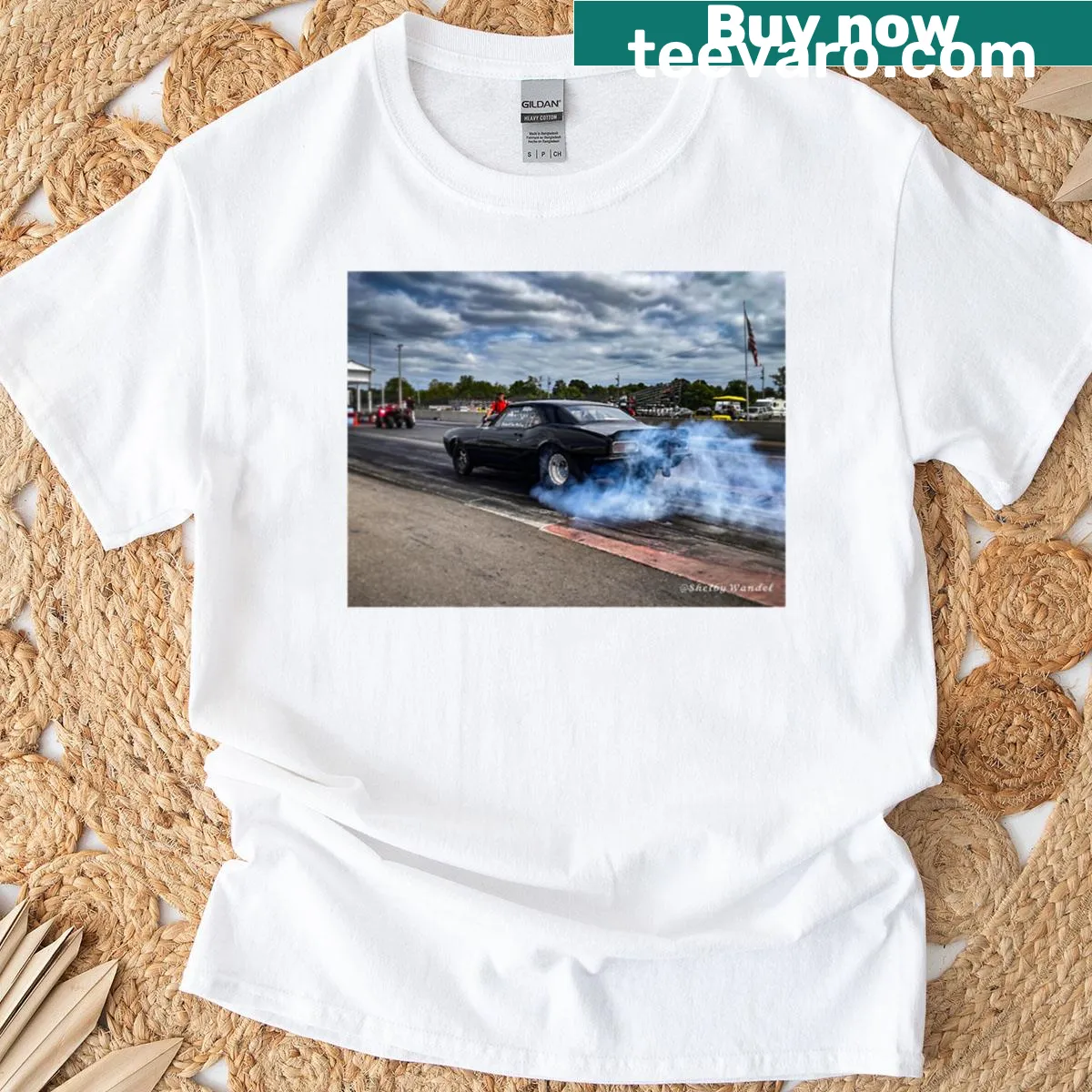 Silhouette design of storm clouds and smoke t-shirt — on a men's t-shirt