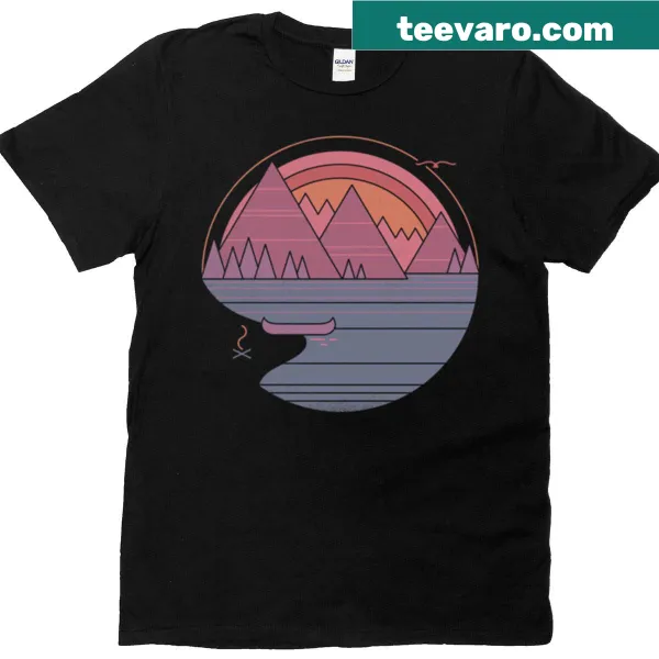 Nature-themed t-shirt with 'The Mountains Are Calling' text