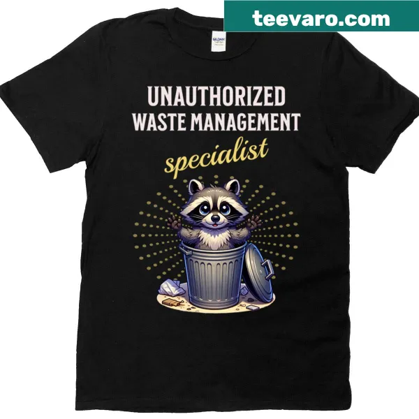 T-shirt with humorous graphic about waste management and cleanliness.