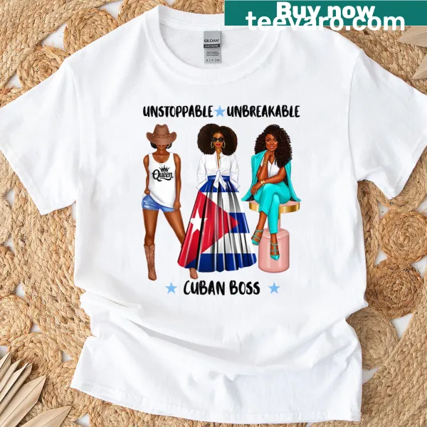 Funny Afro-Cuban Boss t-shirt with Cuban flag graphic