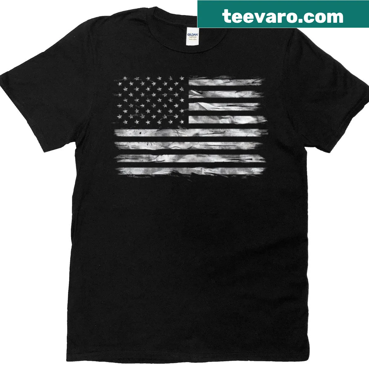 Vintage American flag T-shirt for Fourth of July — on a men's t-shirt