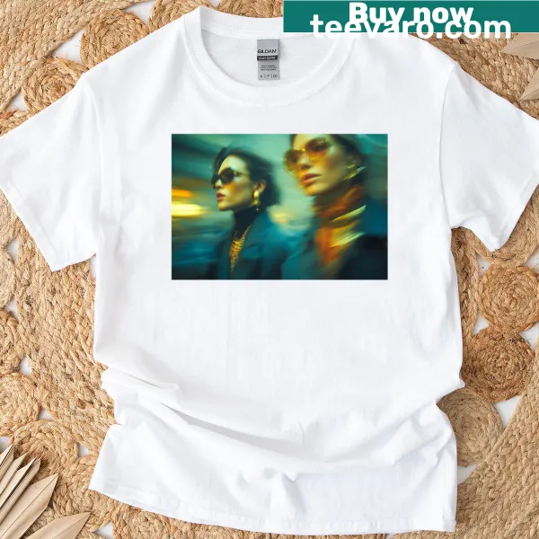 Vintage Women In Motion T-shirt with an illustration of women in action