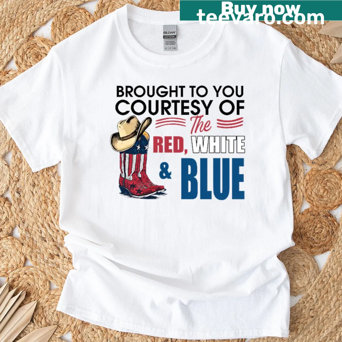 Two-sided Western country music t-shirt with playful design — on a men's t-shirt