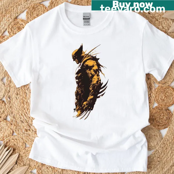 Illustration of Wolverine on a bold T-shirt