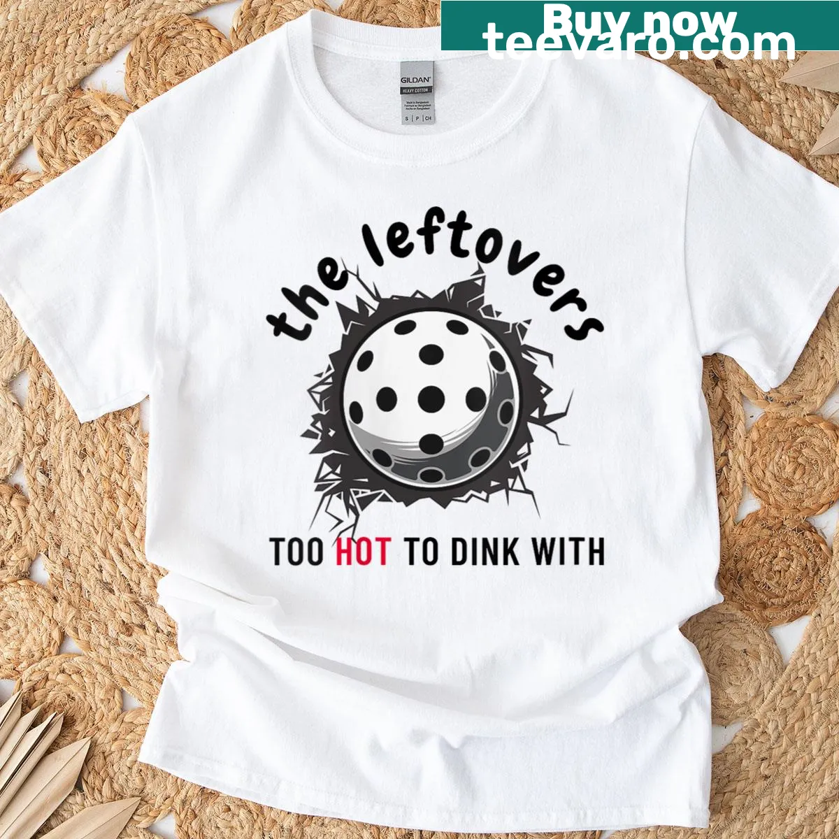 Funny pickleball-themed T-shirt with distressed graphic — on a men's t-shirt