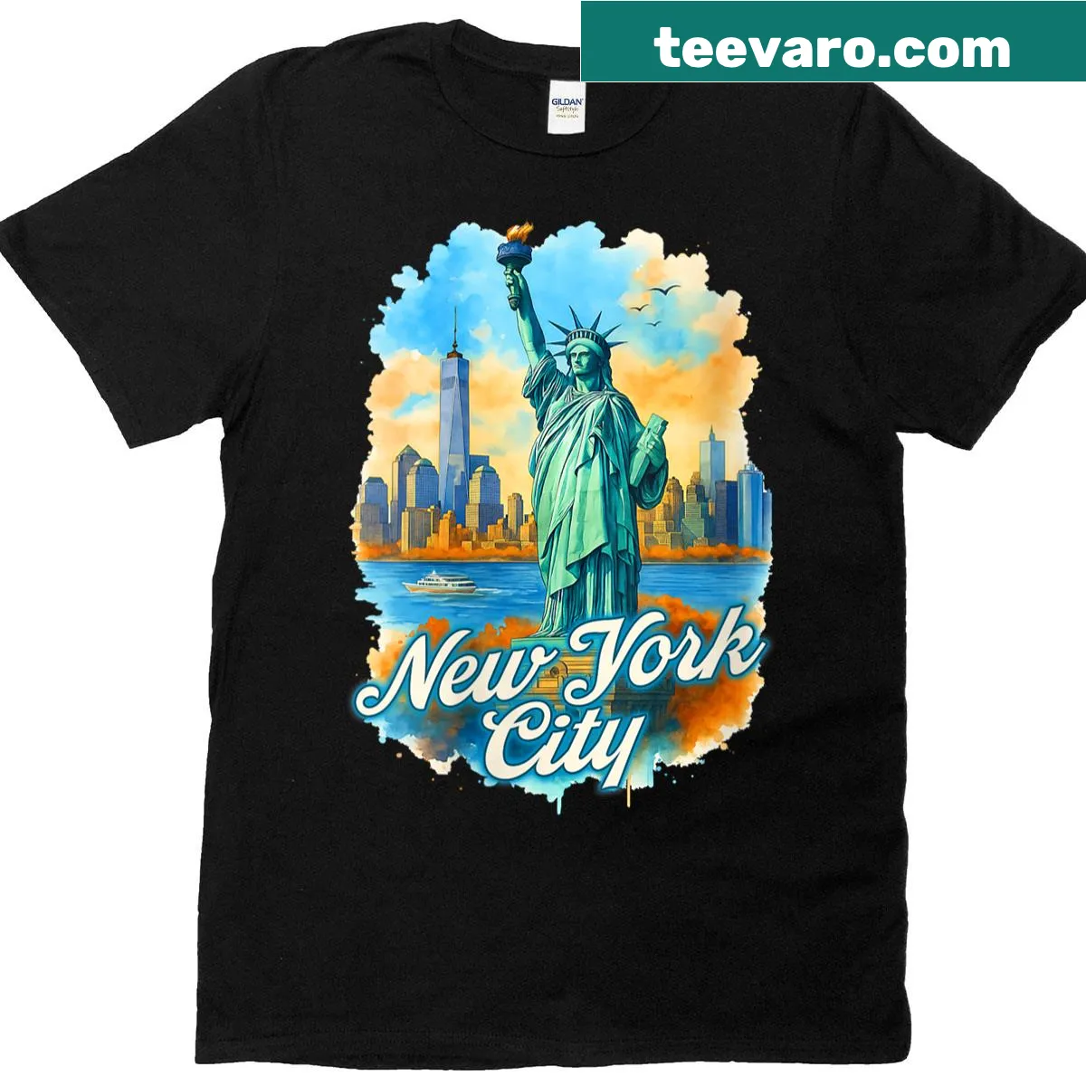 New York City souvenir t-shirt with 'Meet Me In New York' text — on a men's t-shirt
