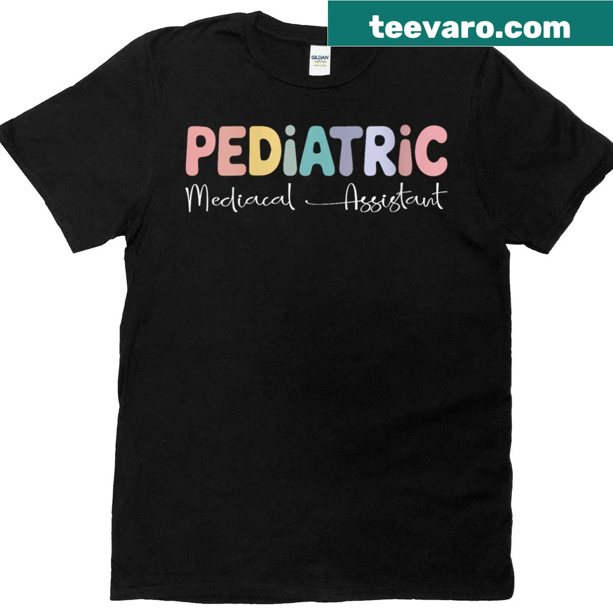 Retro Pediatric Medical Assistant t-shirt for women — on a men's t-shirt