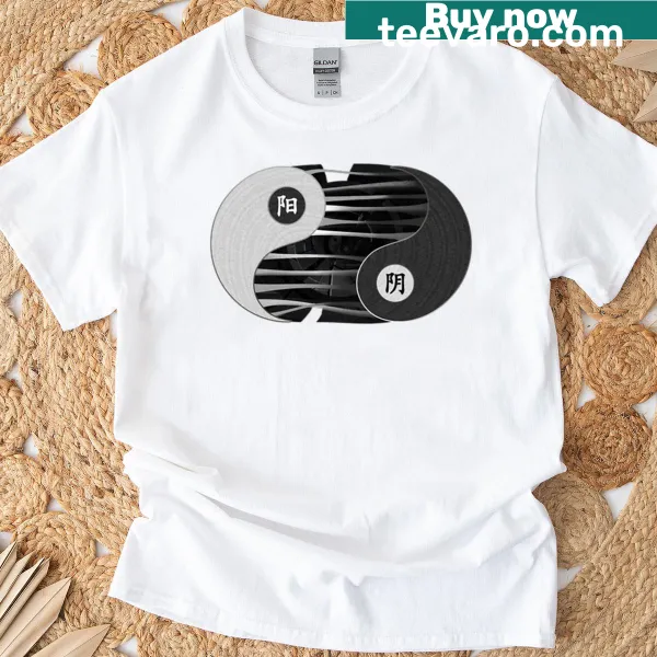 Ying Yang Tension T-shirt featuring a bold, abstract yin-yang graphic